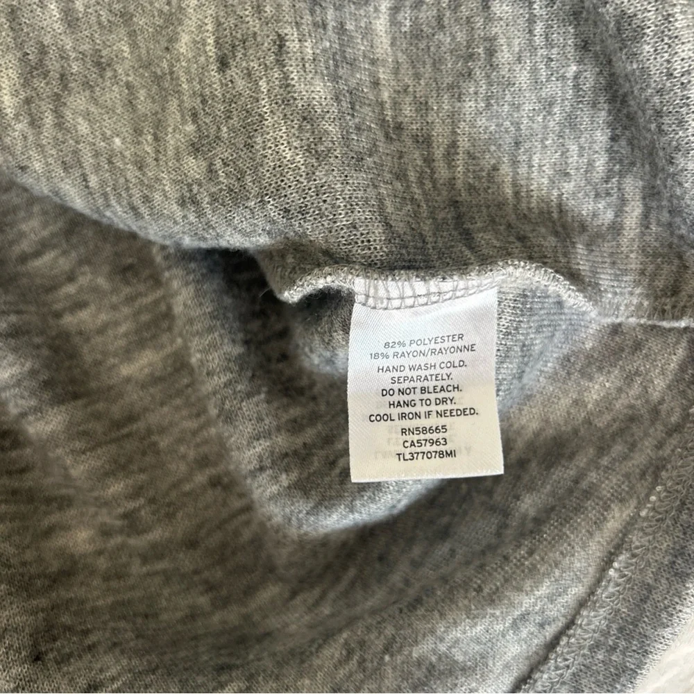 Leith Medium Gray Cowl Neck Raw Hem Ruffled Sleeve Long Sleeve Sweater Sz L